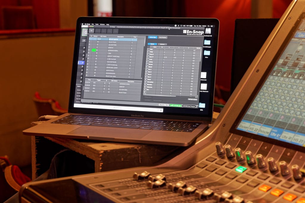 Laptop mit laufender EN-Snap Software Soundscape