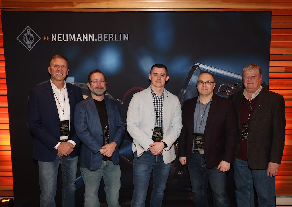 Das Neumann/Sennheiser-Team vor Ort: Matt Buckner, Tim Moore, Jonathan Ruest, Greg Simon, Thom Salisbury (v.l.n.r)