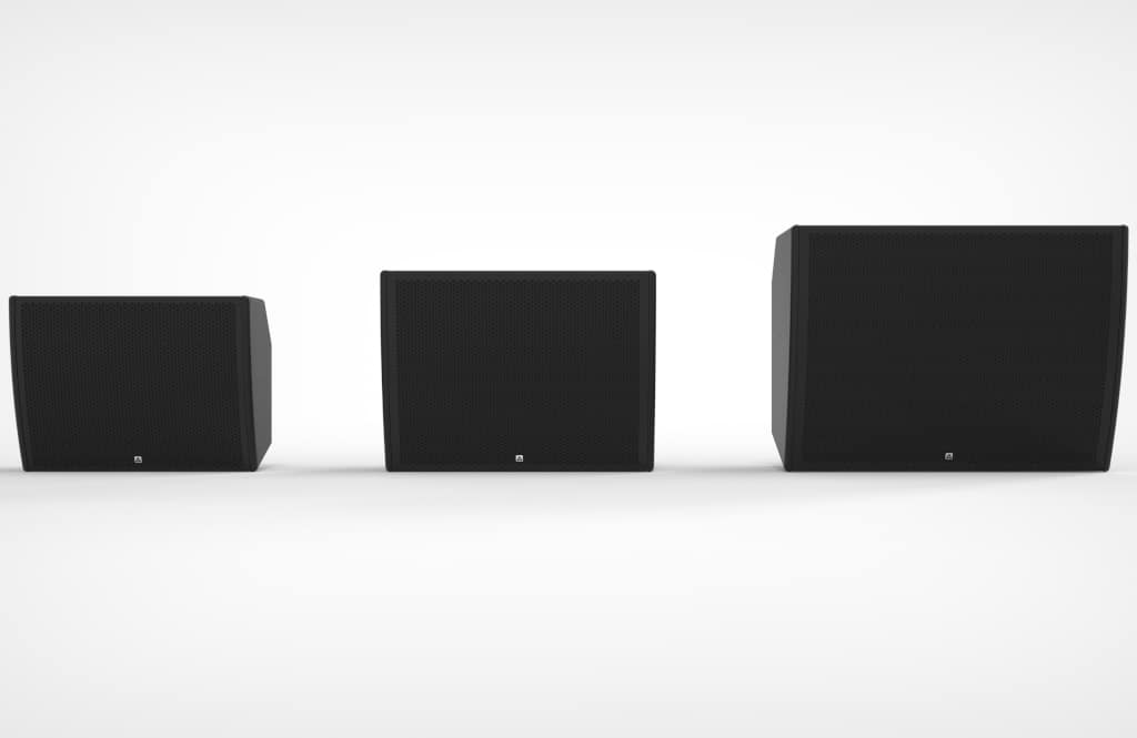 Pan Acoustics Pan Speaker CX-Serie frontal nebeneinander: P 8-CX, P 10-CX und P 12-CX