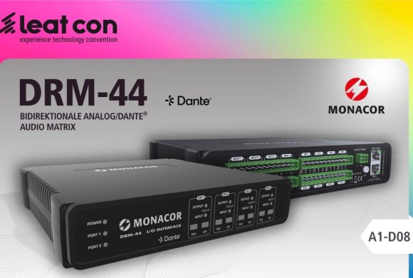 Monacor zeigt Dante-Matrix, DSP-Verstärker und EN-54-24-Lautsprecher